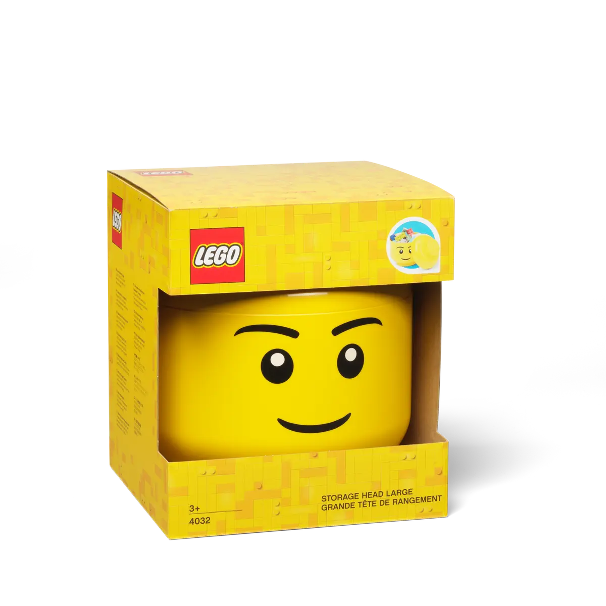 LEGO® STORAGE HEAD (LARGE) HAPPY BOY - YELLOW - Image 3