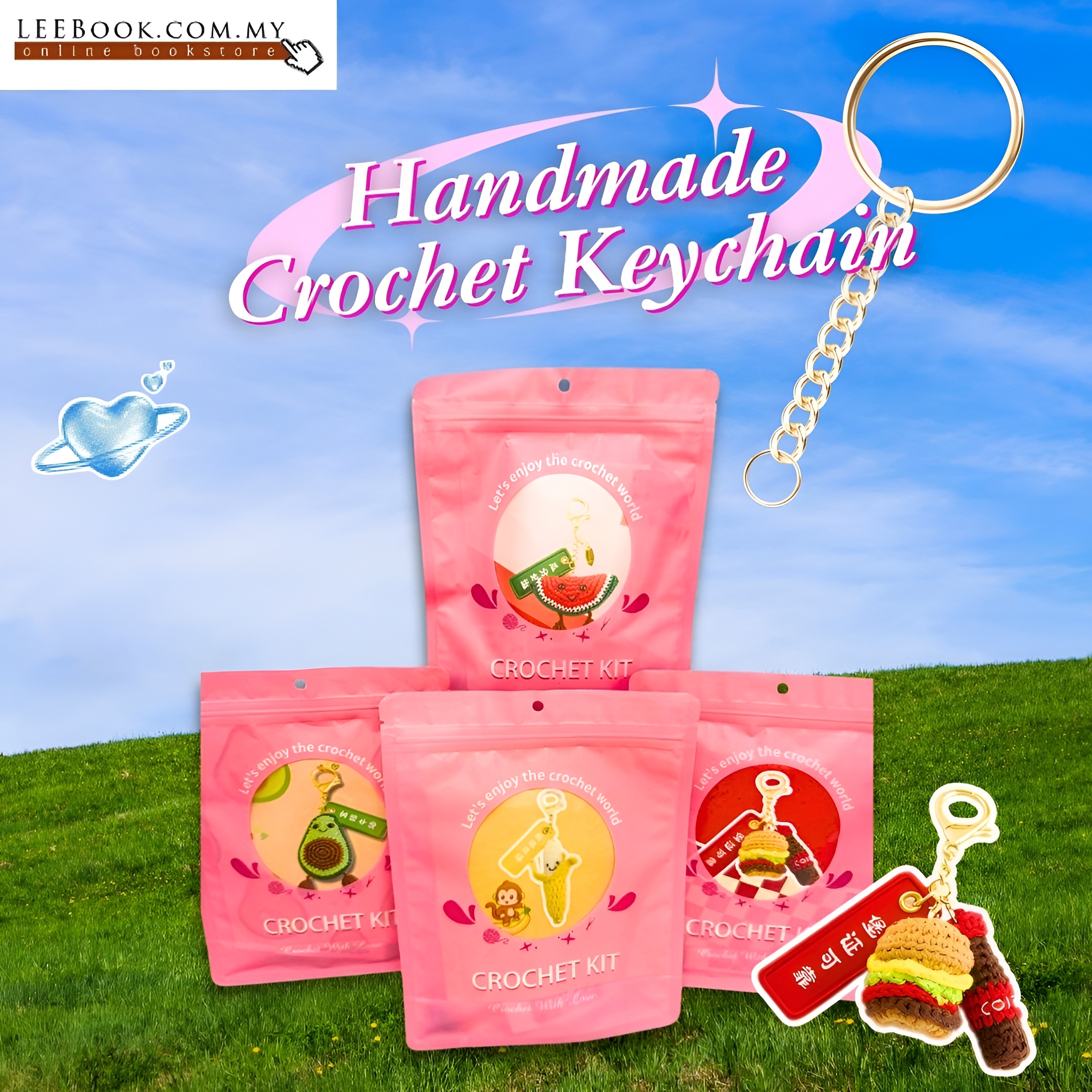 【NEW】DIY Crochet Kit ( 5 Types ) ( Keychain, Food )