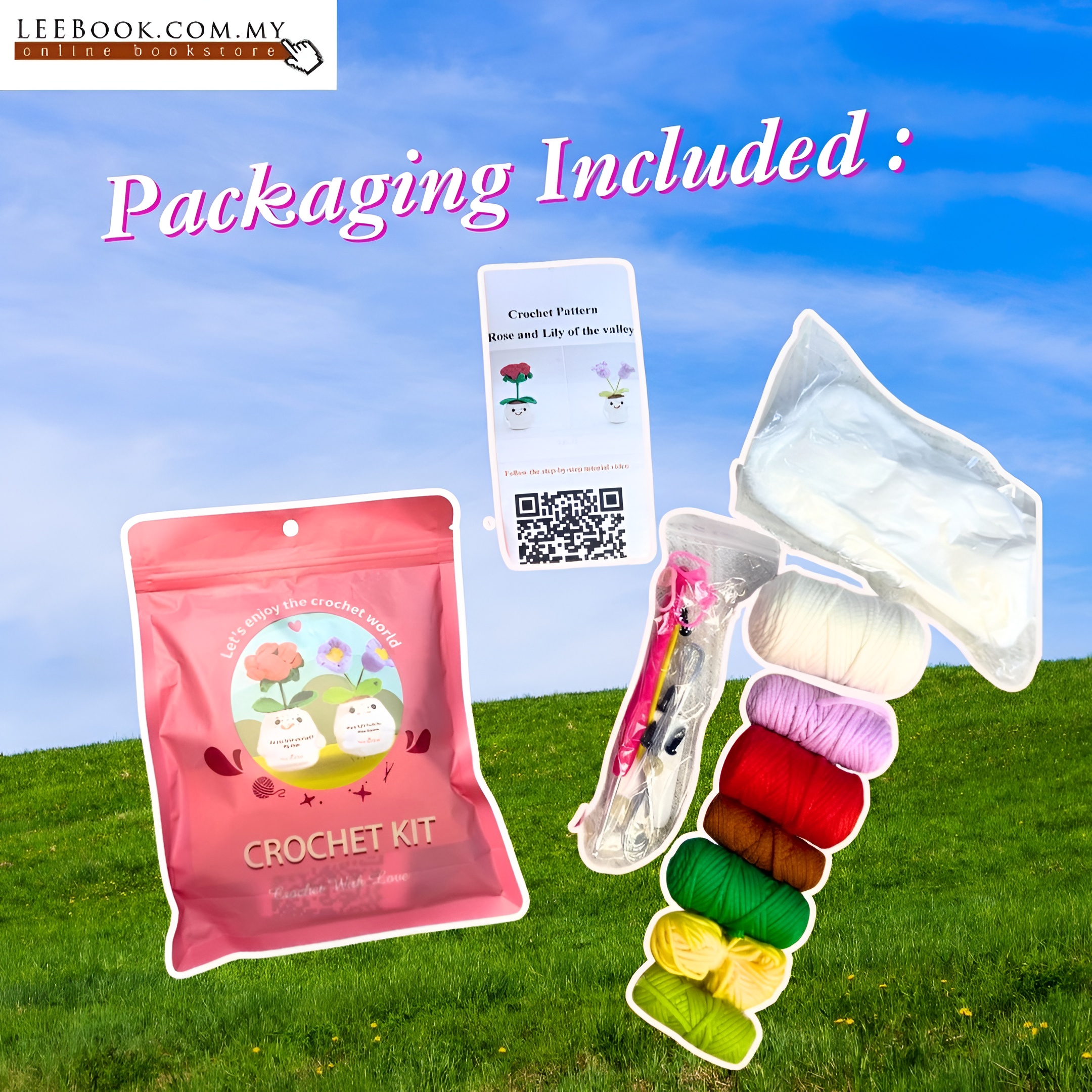 【NEW】DIY Crochet Kit ( 5 Types ) ( Keychain, Food ) - Image 3